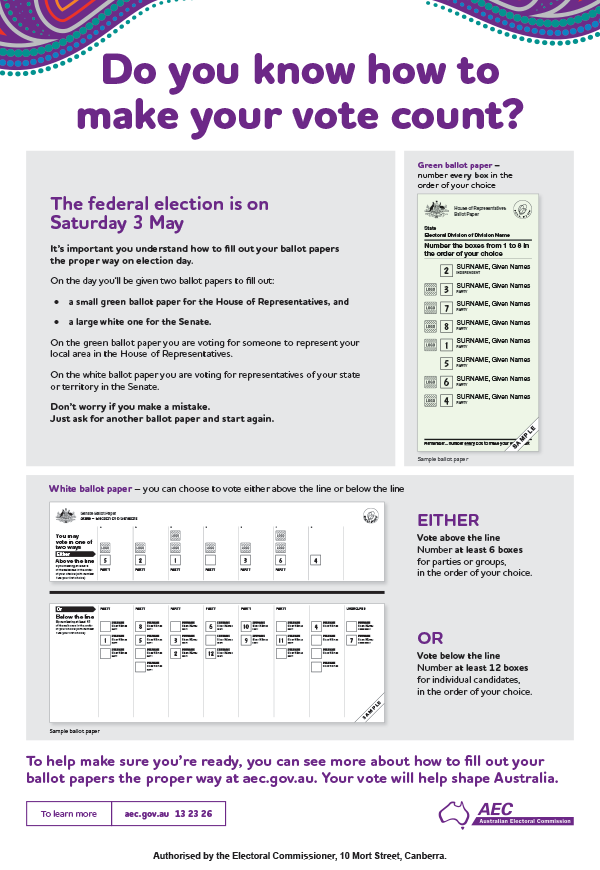 Enrol to vote flyer