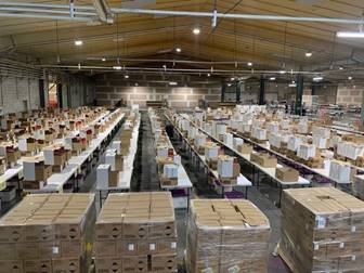 Election materials at an AEC warehouse in South Australia, ready to be distributed for the federal election. 